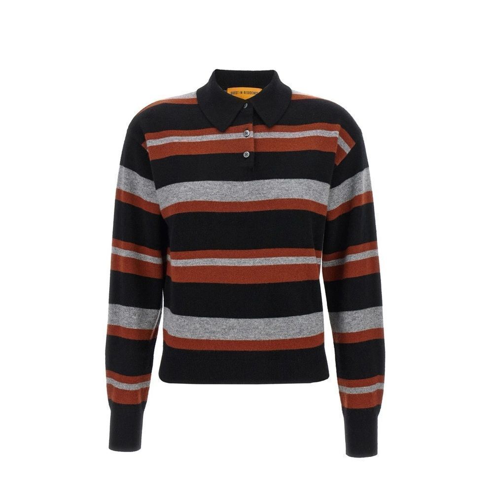 Guest In Residence Cashmere Polo Sweater in Collegiate Stripe